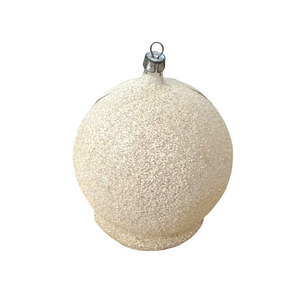 Vintage Glass Ornament Santa Claus Diorama Globe Mica Accents 3" West Germany - Picture 5 of 5